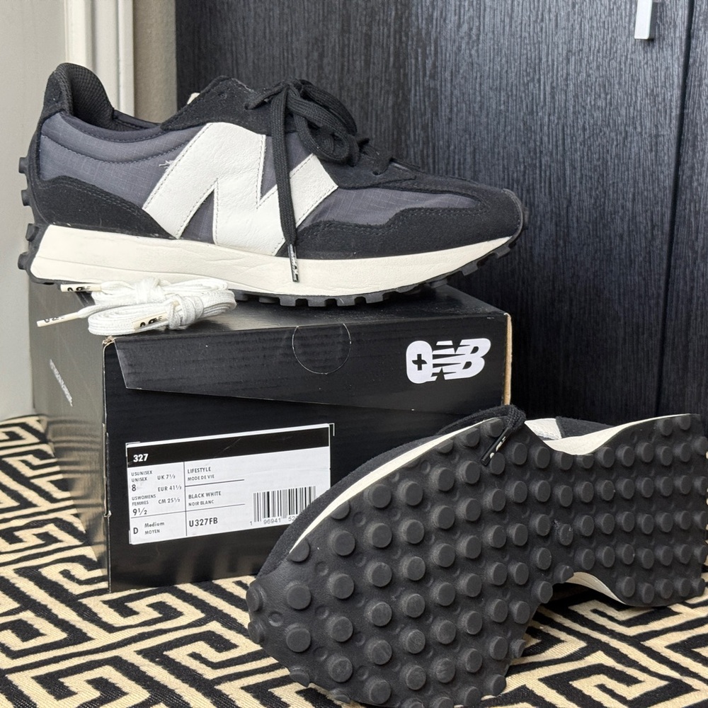New Balance 327 Black and White Figs Collab